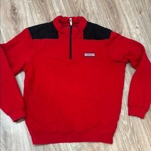 Vineyard red Men's Red and Black Sweater 1/4 zip up